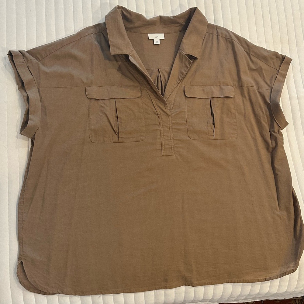 J. Jill Tan Button Down Shirt
